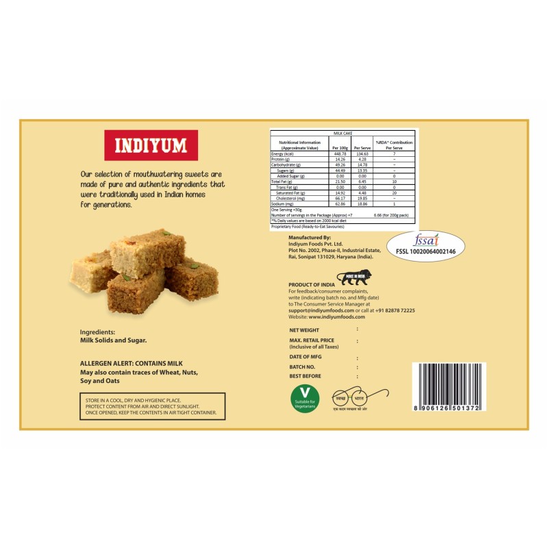 Indiyum Milk Cake