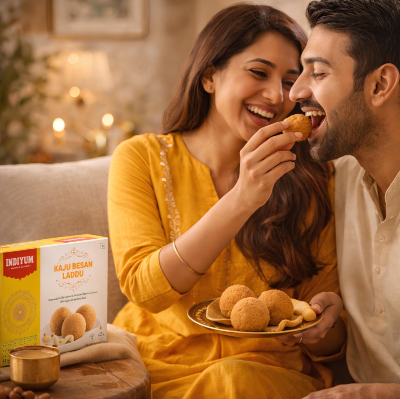 Indiyum Kaju Besan Laddu