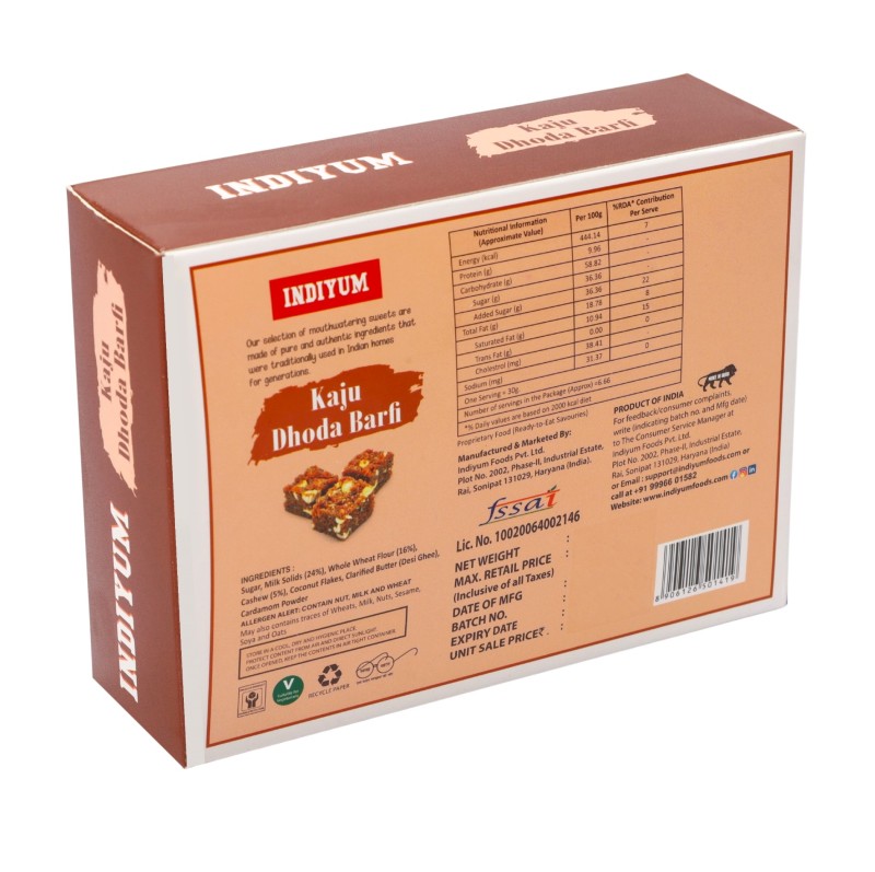 Indiyum Kaju Dodha Burfi