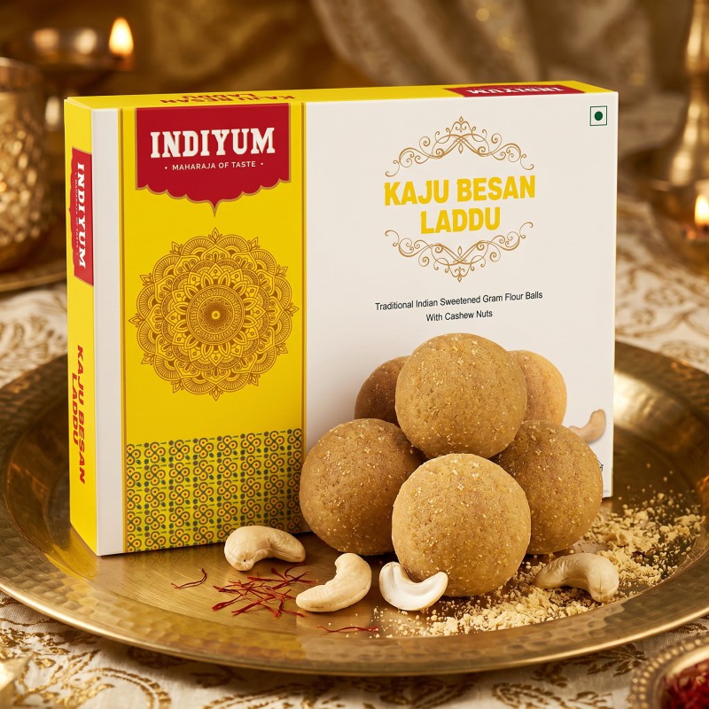 Indiyum Kaju Besan Laddu