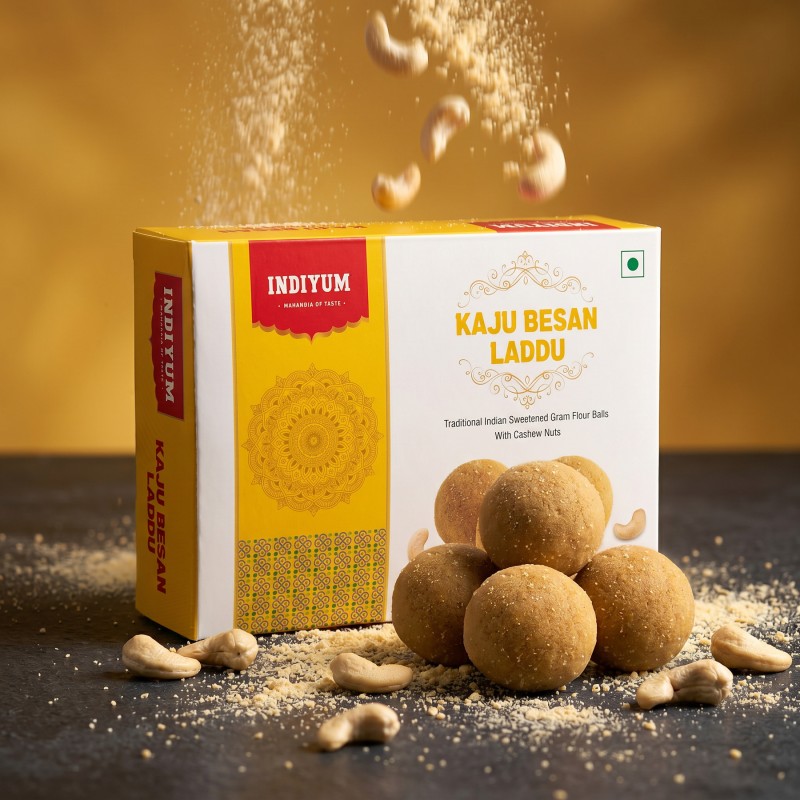 Indiyum Kaju Besan Laddu