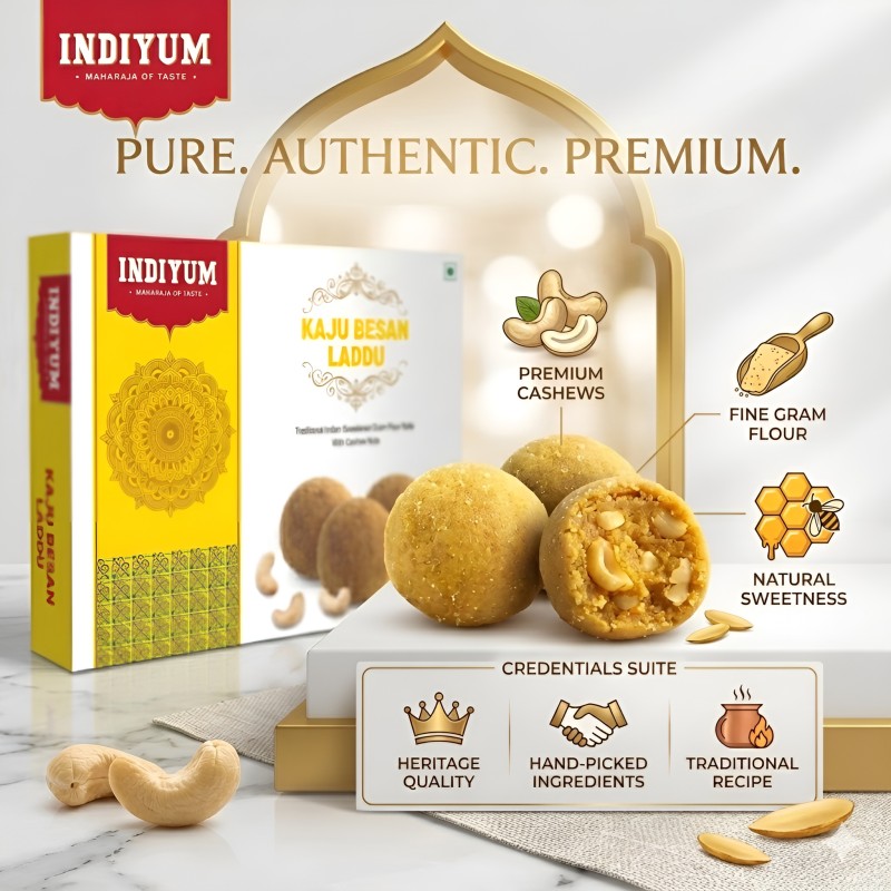 Indiyum Kaju Besan Laddu
