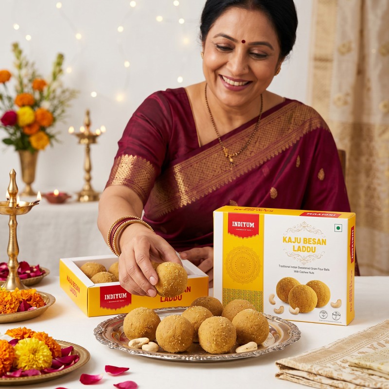 Indiyum Kaju Besan Laddu