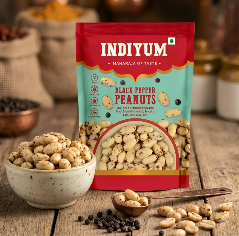 Indiyum Black Pepper Peanuts