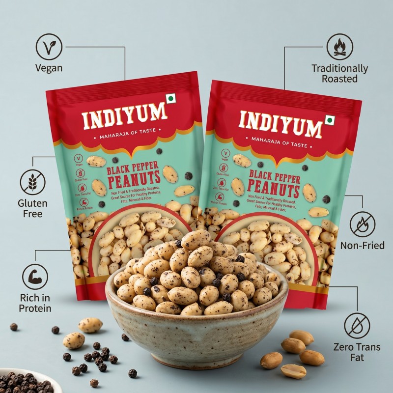 Indiyum Black Pepper Peanuts