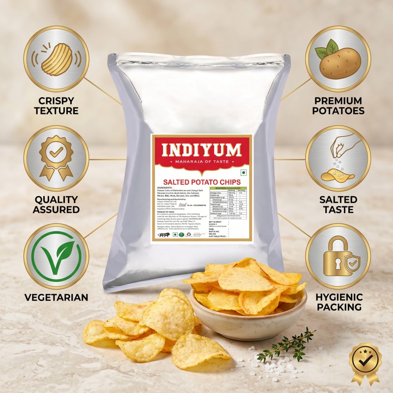 Indiyum Classic Salted Potato Chips, 200g