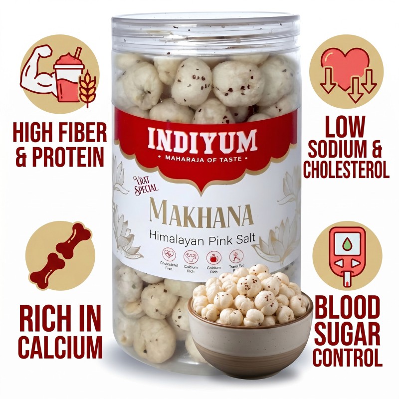 Indiyum Makhana (Foxnut) Himalayan Pink Salt & Black Pepper